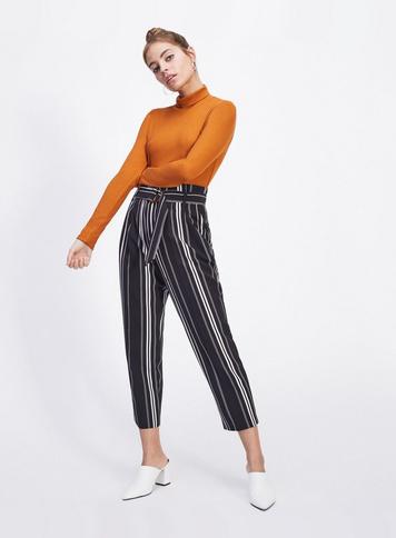 paperbag striped trousers