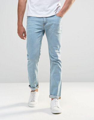 Asos - Jeans Slim Elasticizzati A Lavaggio Chiaro - Blu