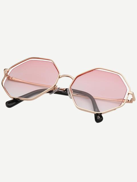 Tinted Lens Polygon Sunglasses