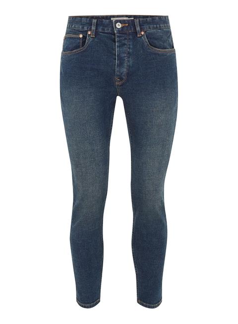 Dark Wash Stretch Skinny Cropped Jeans