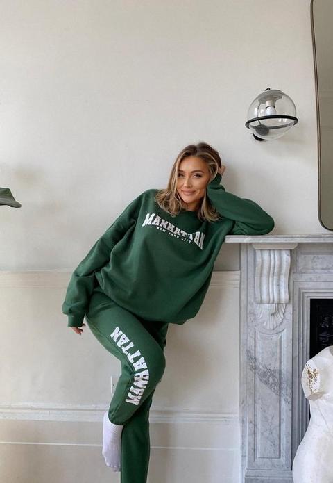Green Co Ord Manhattan Oversized 90's Joggers, Green