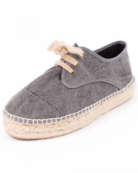 Alpargatas Algodón Heidi Gris Oscuro