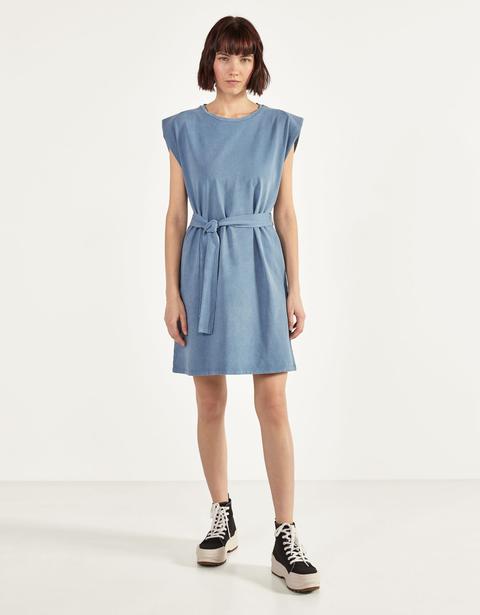 Plush Dress With Shoulder Pads