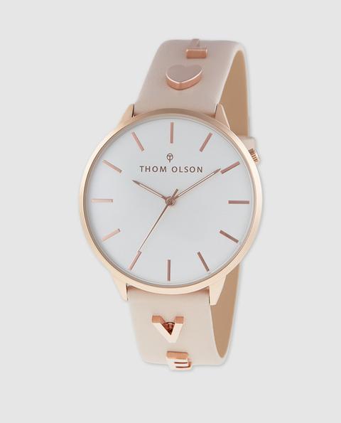 Thom Olson - Reloj De Mujer Message Olson Message Cbto012 De Piel Beige