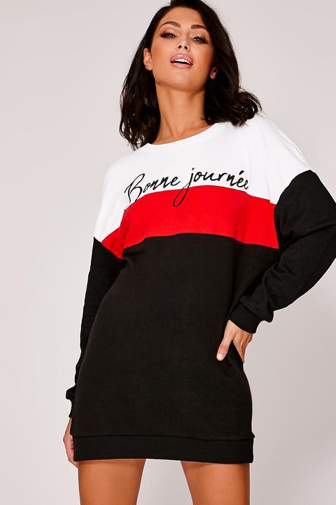 red and black striped sweater dress