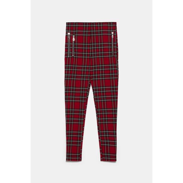 plaid leggings zara