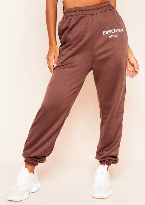 Agata Brown Essential Slogan Joggers