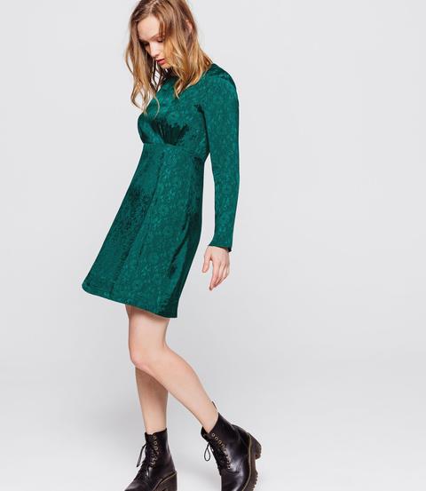 Robe Jacquard Fluide - Vert Foncé