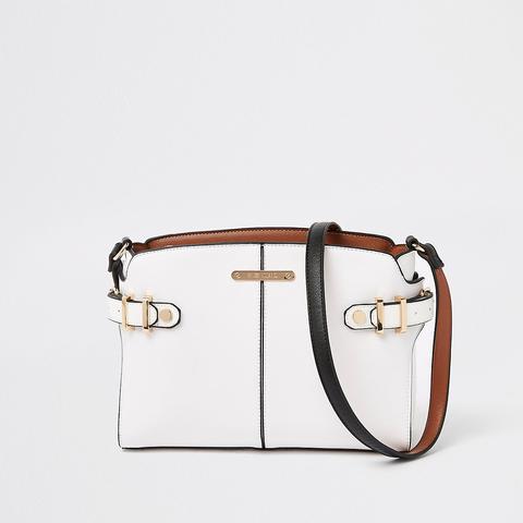 White Tab Side Cross Body Bag