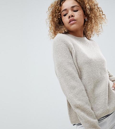 Asos Design Petite - Maglione Soffice A Coste - Beige