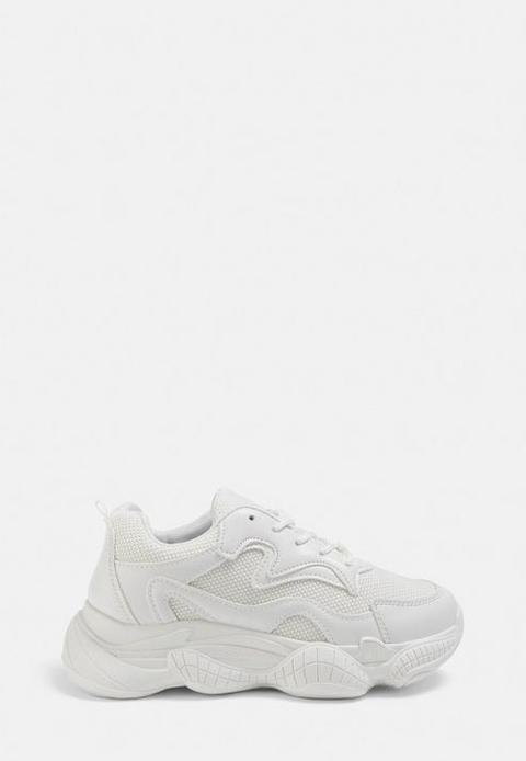 White Bubble Sole Trainers, White