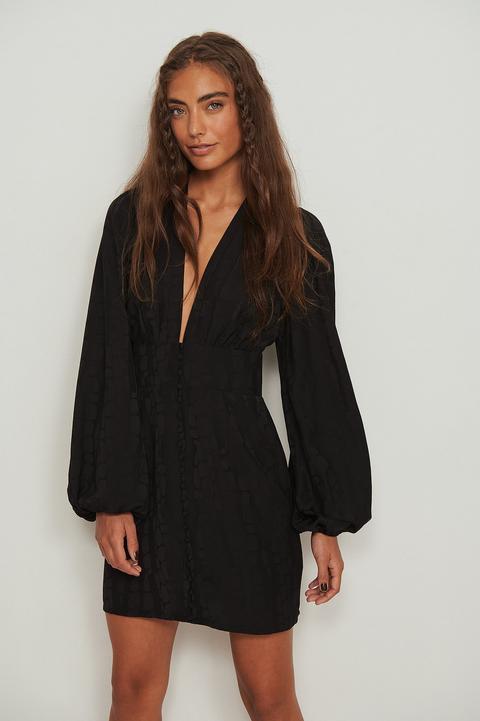 Na-kd Party Robe Mini Boutonnée En Jacquard - Black