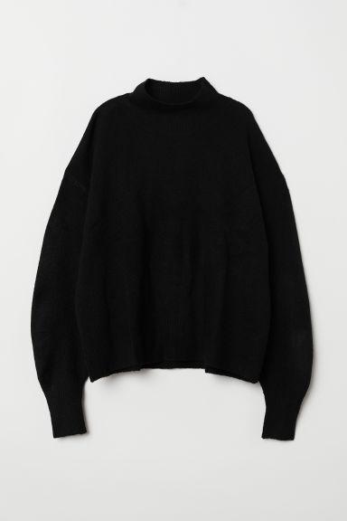 H & M - Jersey Con Cuello Chimenea - Negro