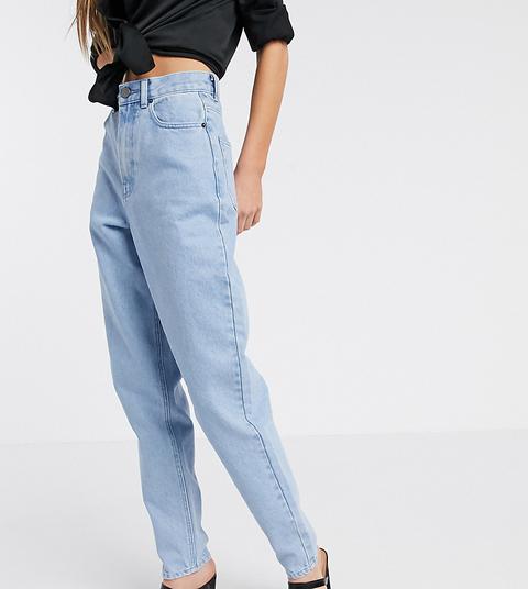 Asos Design Tall Balloon Leg Boyfriend Jeans In Bright Blue Wash