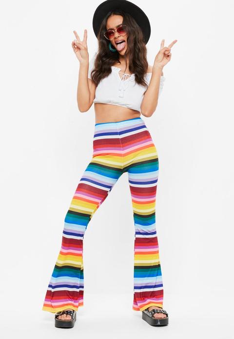 flare pants rainbow