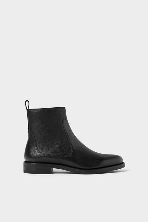 Bota Piel Negra