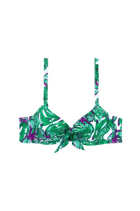 Bikini Balconette Relleno Con Lazo Tropical