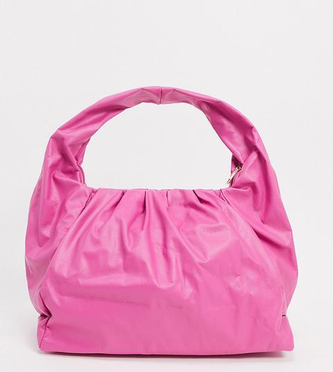 Glamorous Exclusive Slouchy Ruched Tote Bag In Pink