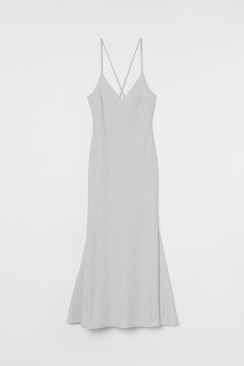 Vestido Largo Brillante - Plata
