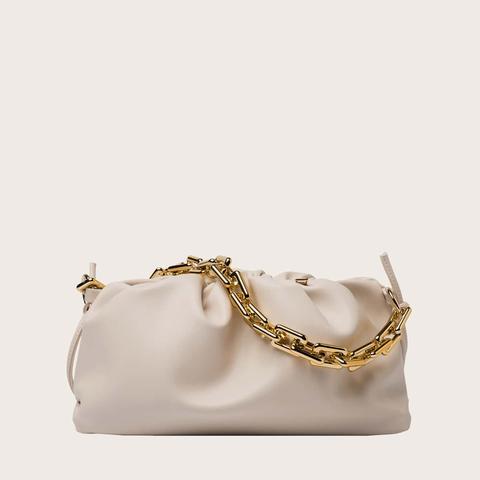 Ruched Chain Shoulder Bag