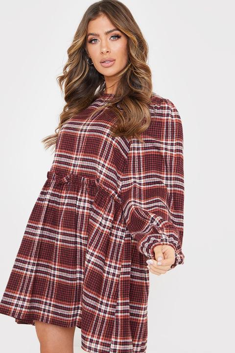 Red Dresses - Jac Jossa Red Checked Smock Dress