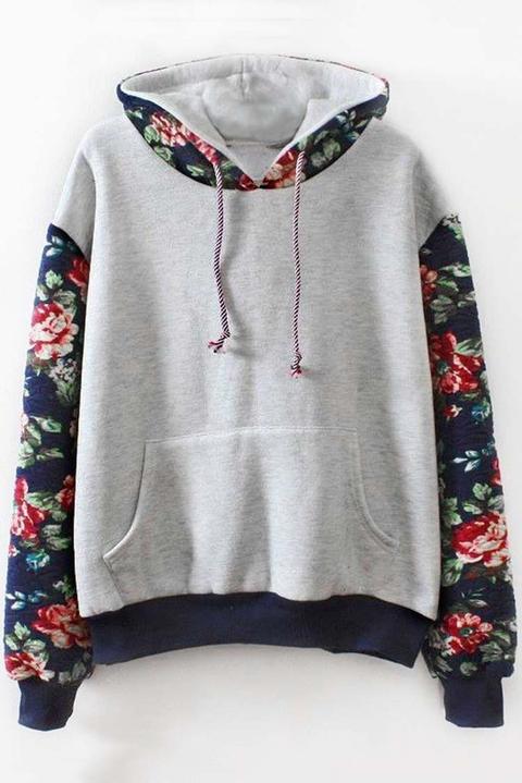 Cupshe Nothing But Roses Hooded Sweatshirt