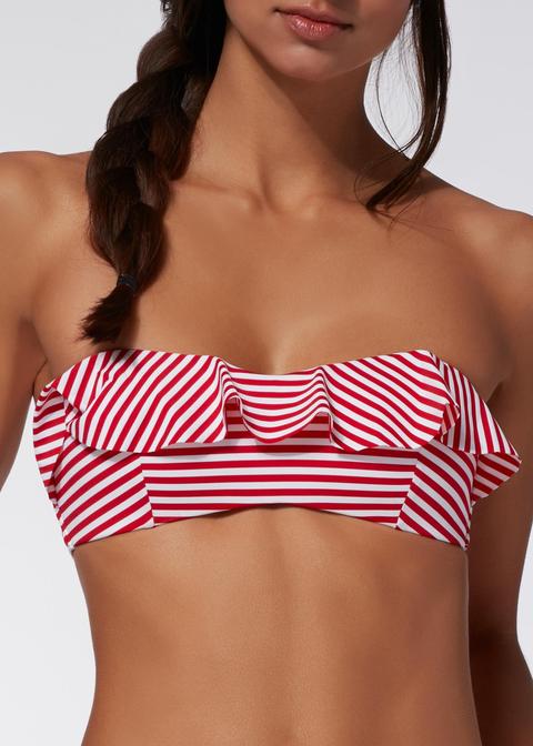 Bikini Fascia Imbottita Volant Righe Kate