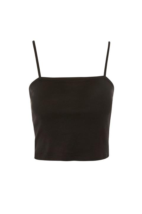 Womens Cropped Vest Top - Black, Black