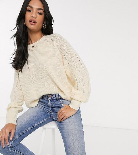 M Lounge Relaxed Jumper In Pointelle Knit-yellow