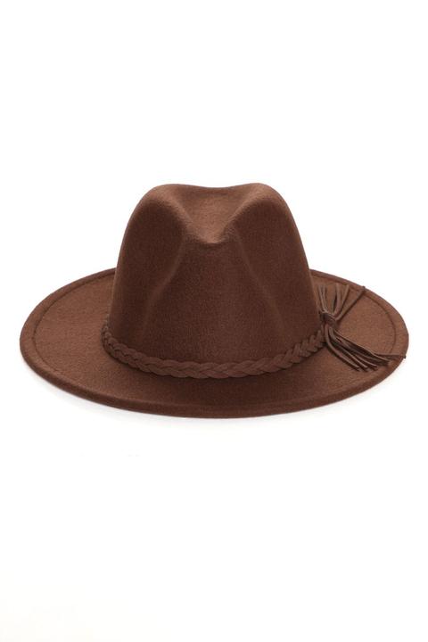 Kyle Braided Brim Hat - Brown