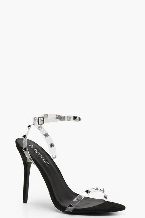 Clear Studded Strap Barely There Heels