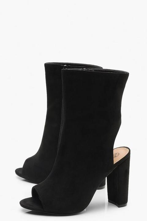 wide fit peep toe boots