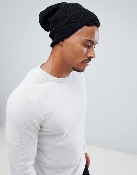 Asos Design – Lässige Beanie-mütze In Schwarz Aus Recyceltem Polyester