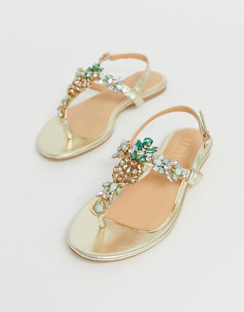 Lipsy Pineapple Jewel Flat Sandal