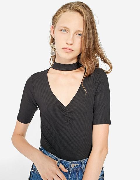 Crop Top Canalé Chocker