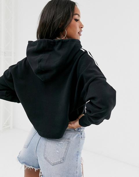 adidas originals adicolor cropped hoodie in black