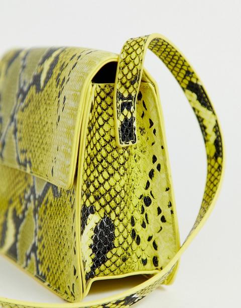Pieces - Borsa A Tracola Fluo Pitonata - Giallo from ASOS on 21 Buttons
