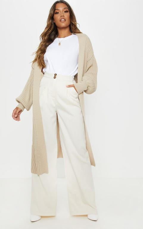 Stone Ribbed Knitted Midi Cardigan