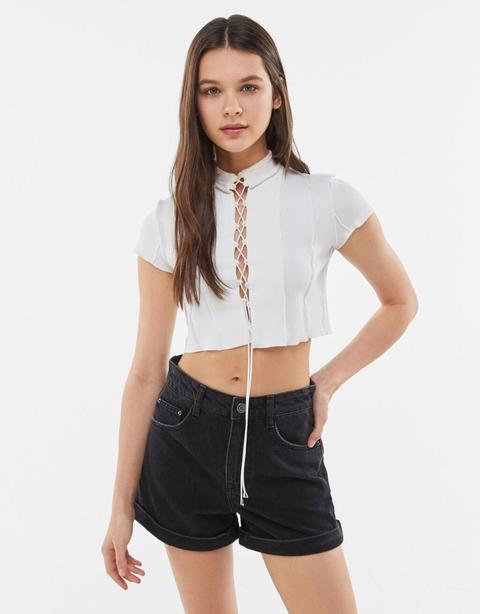 Short Denim Mom High Waist