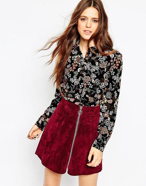 Blusa Con Estampado Floral De Invierno De Asos