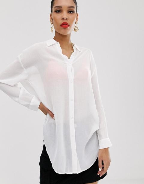 Bershka - Camicia Bianca - Bianco