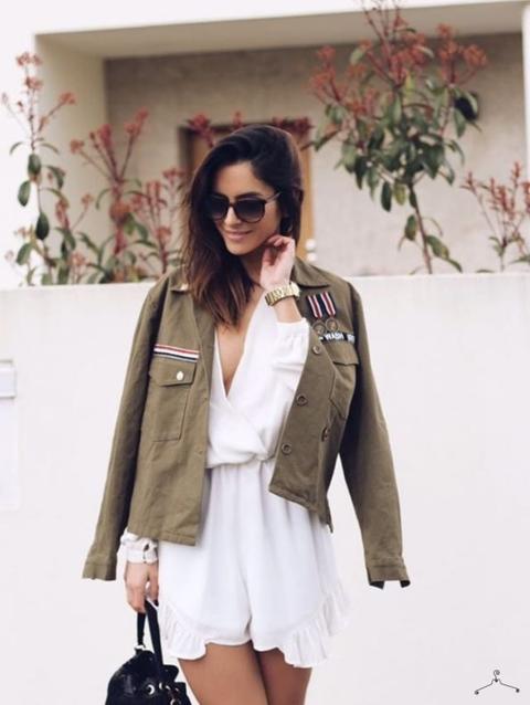 Chaqueta Militar Mujer Con Galones