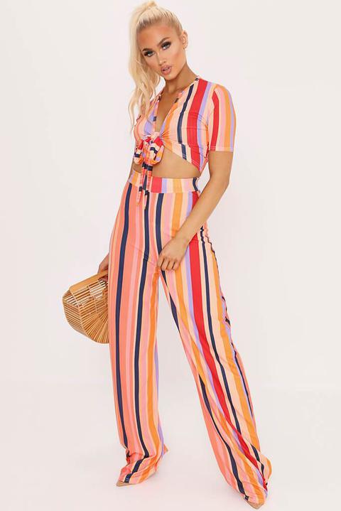 Multi Stripe Wide Leg Trousers