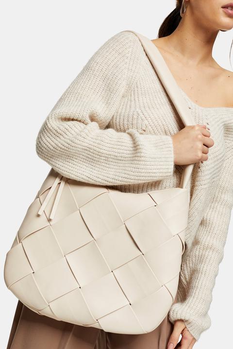 Womens Stone Woven Hobo Bag - Stone, Stone