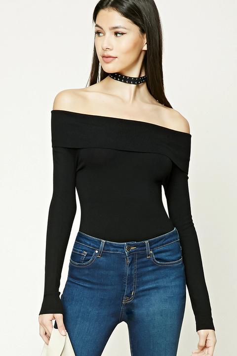 Ribbed Off-the-shoulder Top