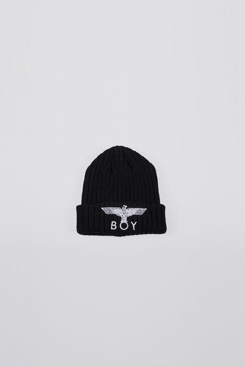 Boy Eagle Beanie Kids - Black/white