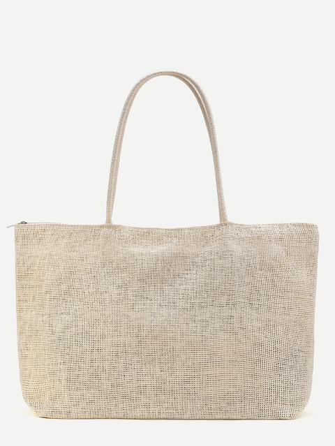Maxi Borsa In Paglia Stile Di Spiaggia