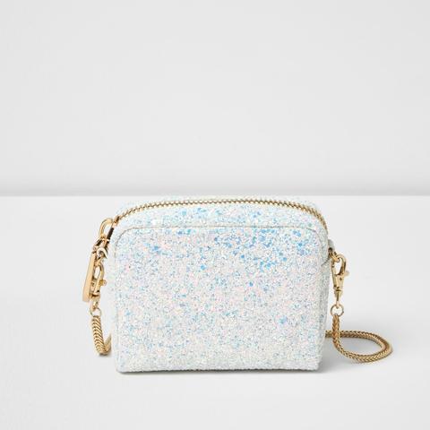 White Glitter Cross Body Bag