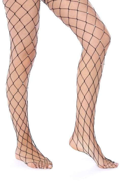 Black Fishnet Diamond Tights