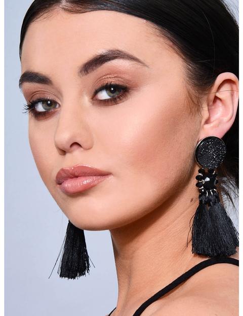 Naïve Tasseled Earrings In Black